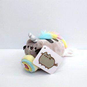 Gund Pusheen Pusheenicorn Donut Log Plush Backpack Clip 5"